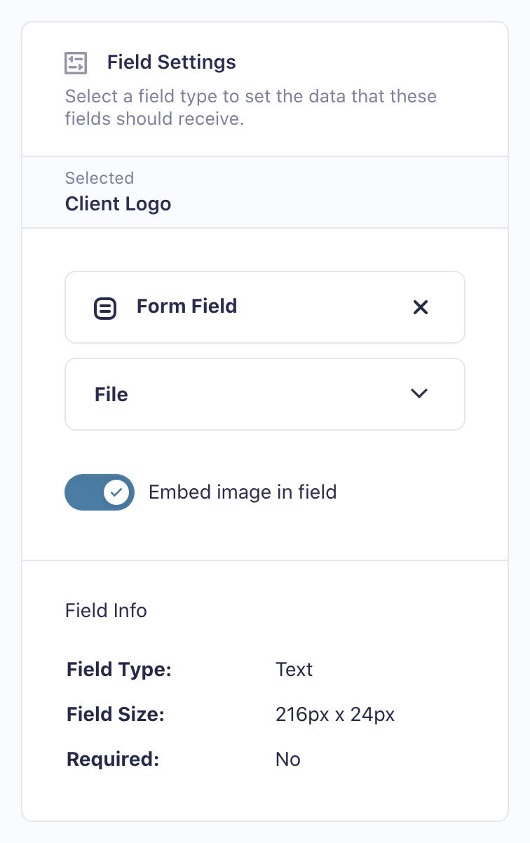 Embed image in PDF field