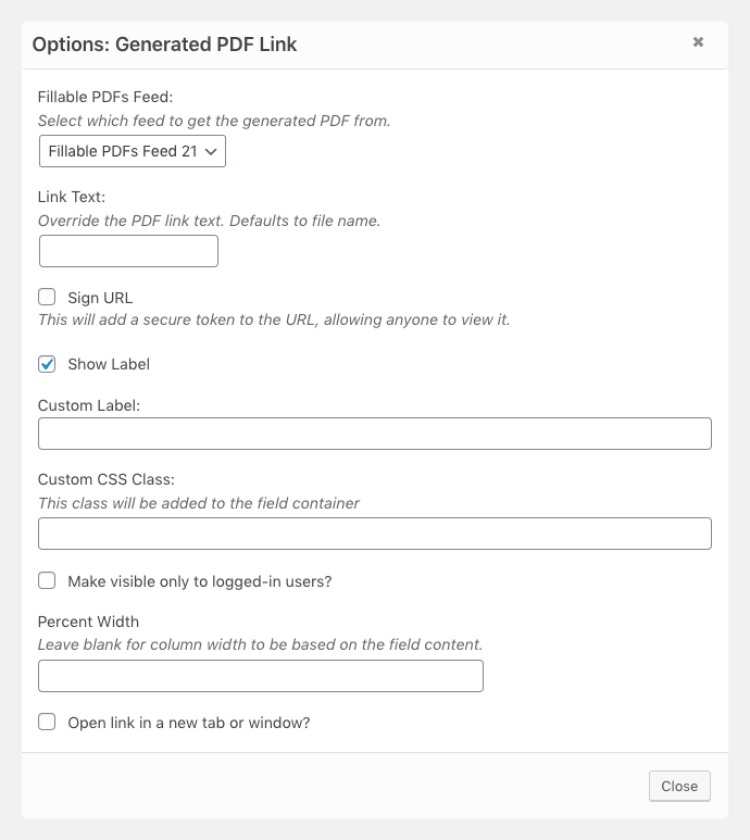 Insert a Fillable PDFs link into a GravityView View using the Generated PDF Link field.